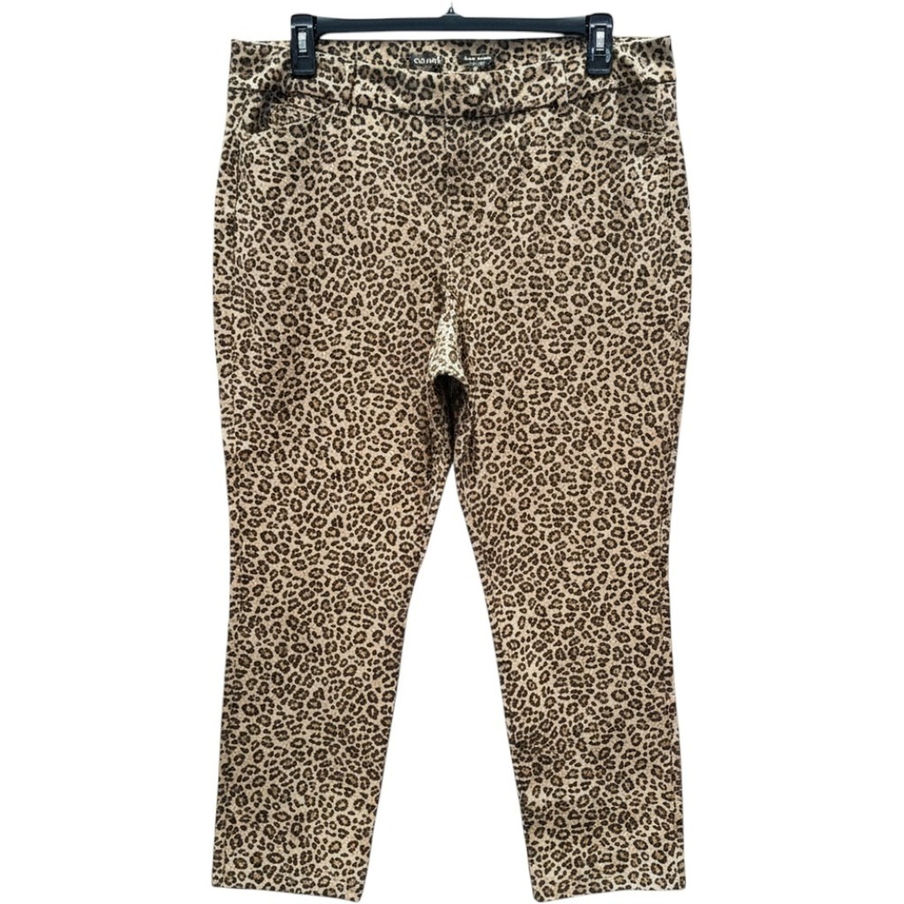 Old Navy Pixie Skinny Ankle Pants Womens 18 Leopard Print High Rise NWT